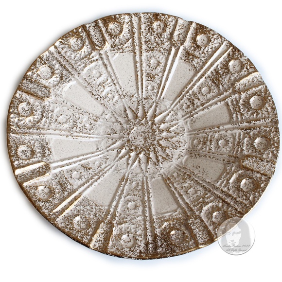 Vintage Starburst Decorative Plate Ceramic 836 USA Gold Speckles MCM Mid Century - Picture 1 of 11